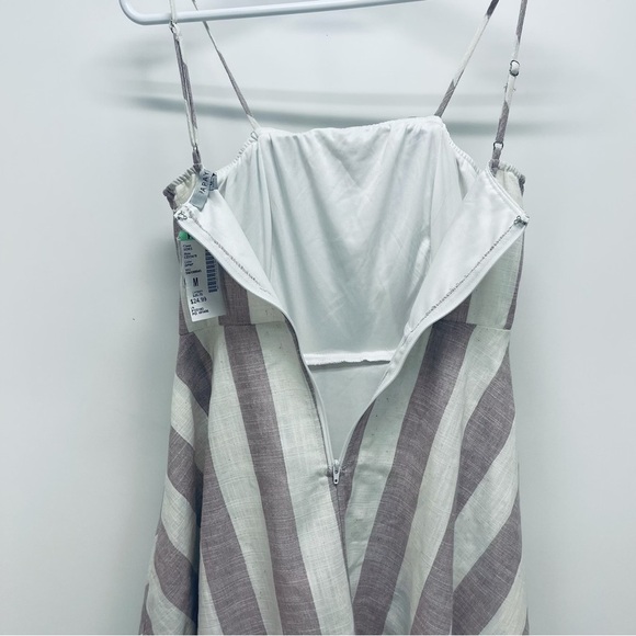 Papaya Dress Size M Women’s Tie Back Mini Stripes White Brown New - Picture 4 of 7